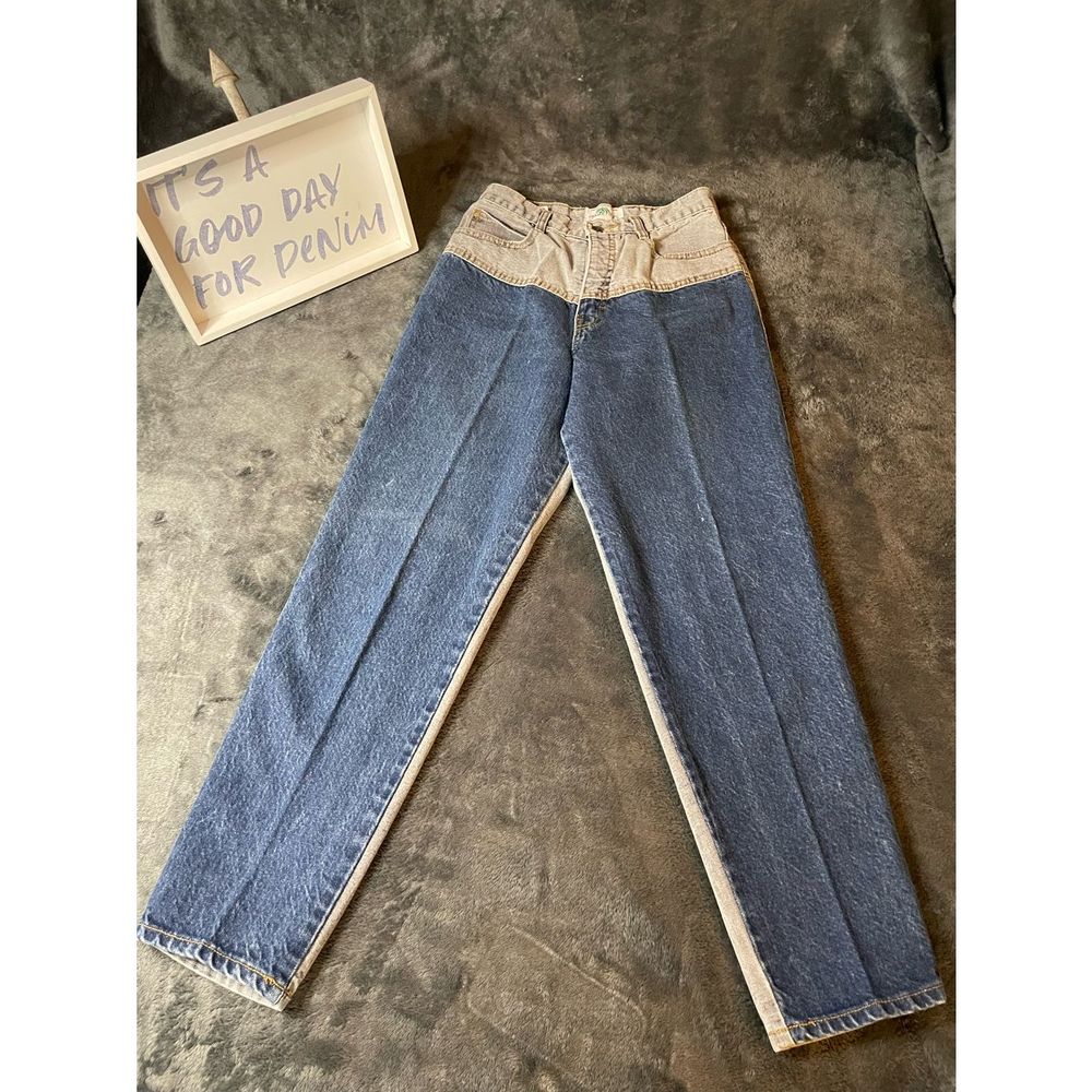 VTG Women’s Palmetto’s High Waisted 2 tone Jeans Made in USA 100% cotton